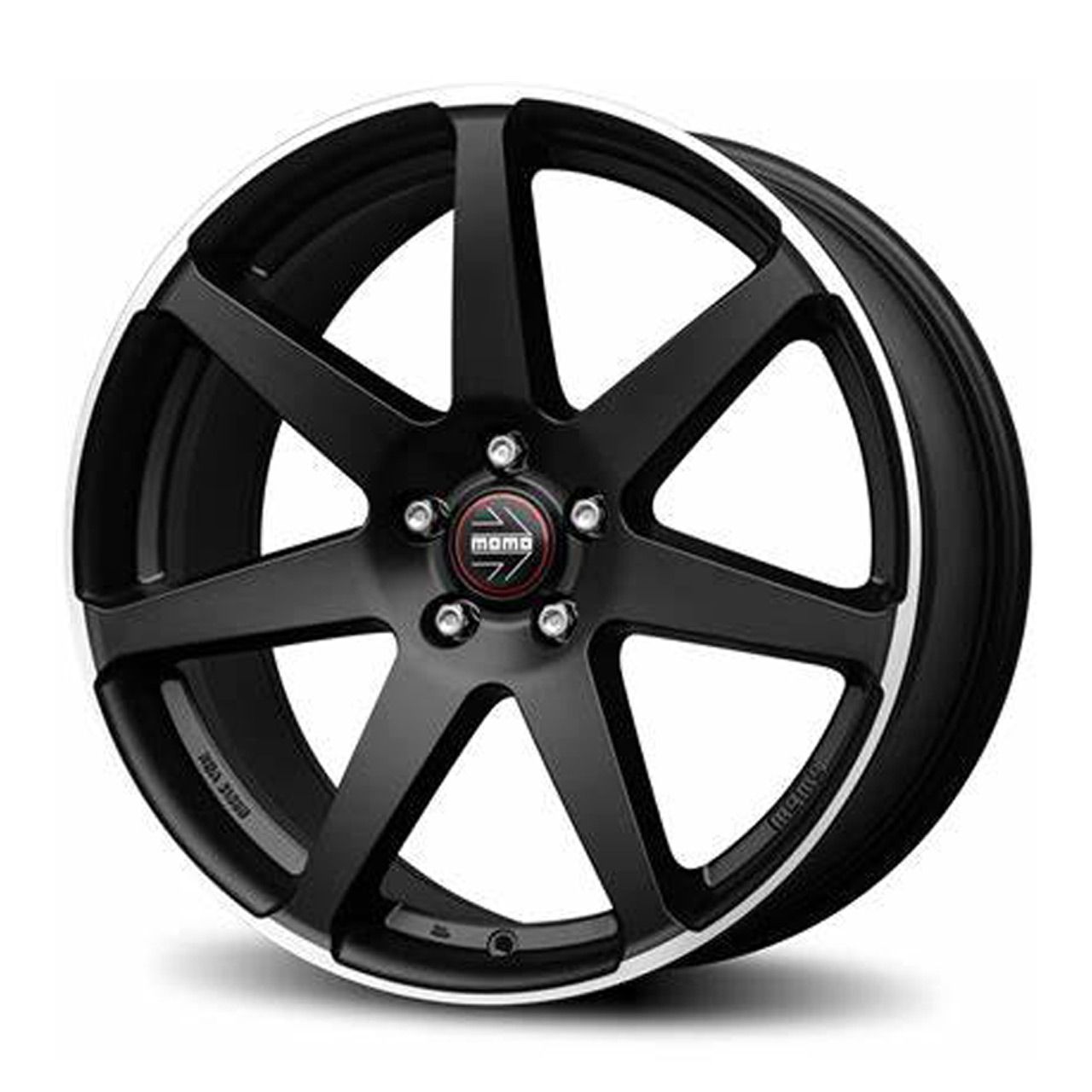 MOMO Wheels Seven Black Matt Polish Alloy Wheels, 8.0J x 18, 5x112 ET42