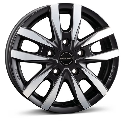 BORBET CW5 Black Polished Matt Alloy Wheel, 6.5J x 16, 5x160 ET60
