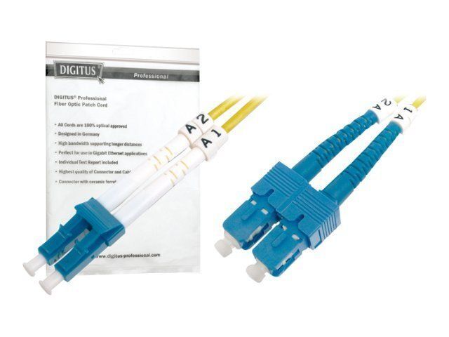 Digitus Optical Cable LC to SC, 10m, Yellow