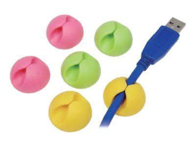 2direct Cable Organizer - 6-Pack (Green, Orange, Pink)