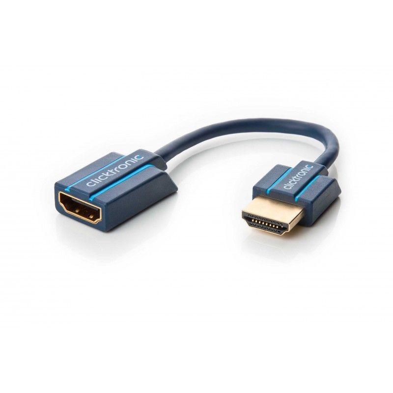 Clicktronic HDMI Extension Cable (1x HDMI Male - 1x HDMI Female) 0.10m Blue