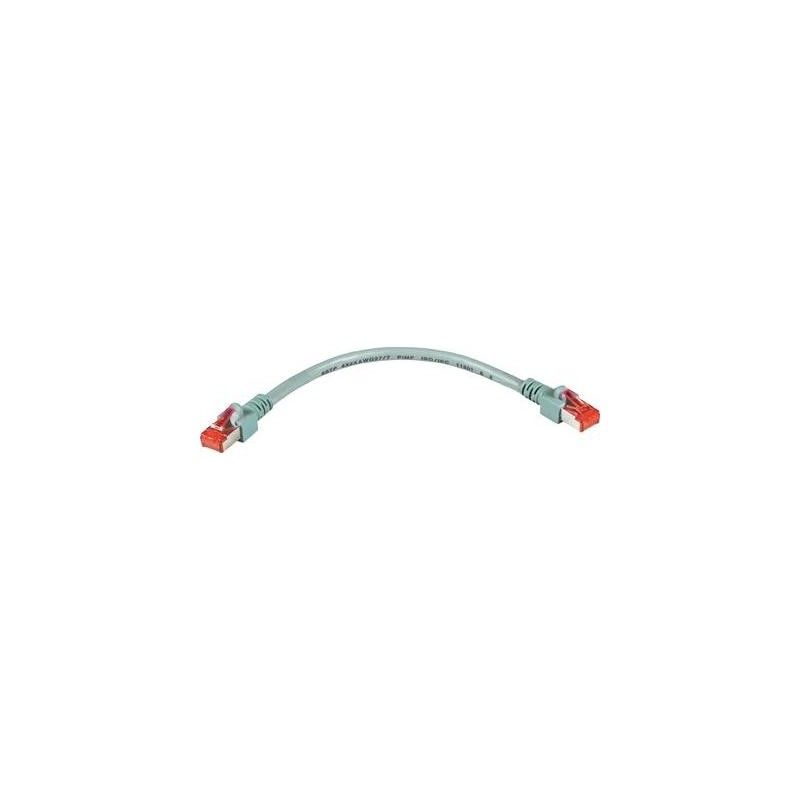 Cable EFB-Elektronik de par trenzado blindado CAT 6 - 25 cm, RJ-45 (M) a RJ-45 (M), Gris