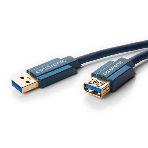 Câble d'extension USB 3.0 Clicktronic (3 m, Bleu)