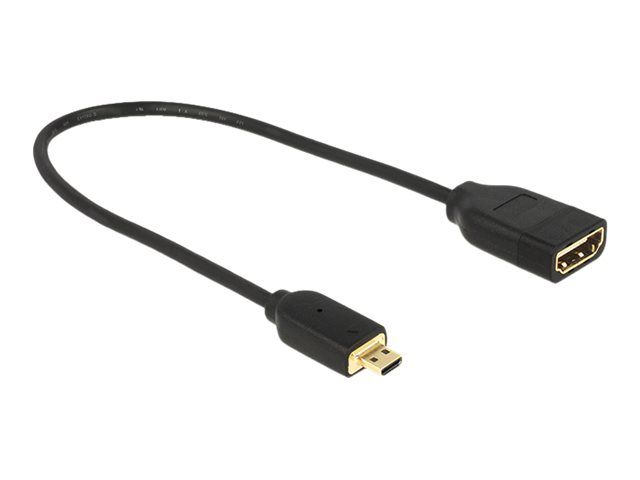 Delock HDMI Adapter - 20cm Micro HDMI to Full Size HDMI - 4K Support