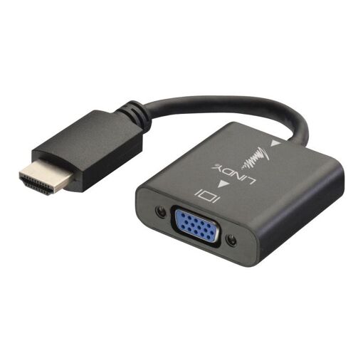 Lindy Video Adapter - HDMI Male to HD-15 (VGA) Female - 4 Inches - Black