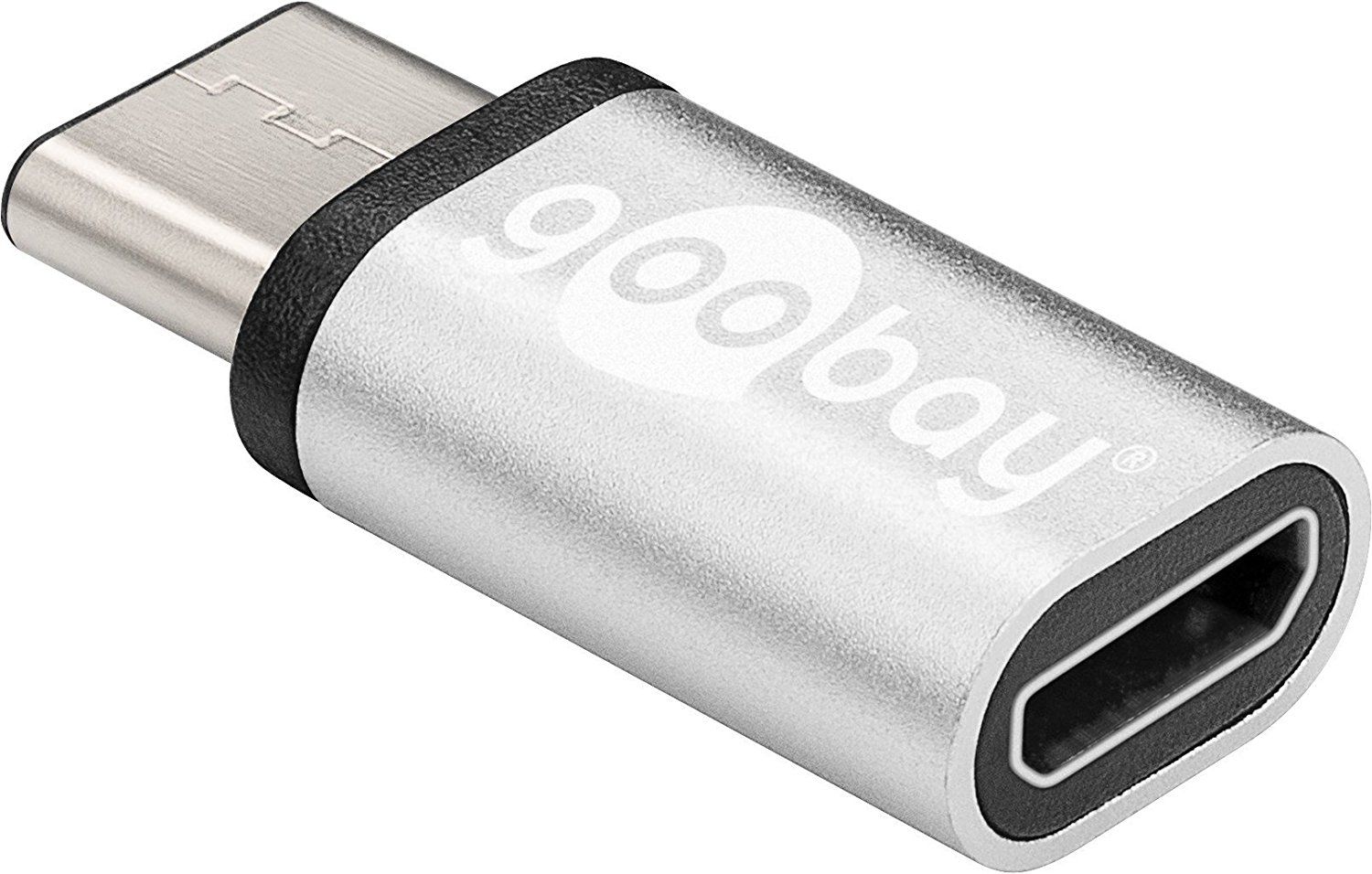 Wentronic USB Adapter - Micro-USB B (F) to 24-Pin USB-C (M) - USB 2.0 - Silver
