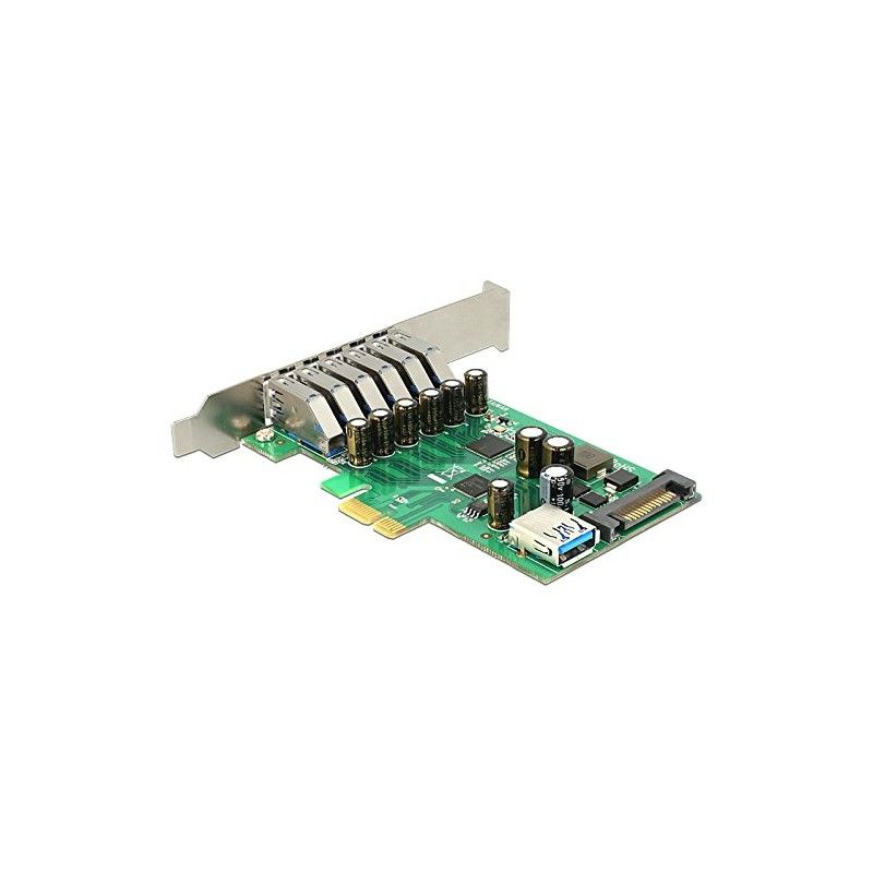 Tarjeta Delock PCIe - Adaptador USB de 7 puertos (6 externos, 1 interno) USB 3.0