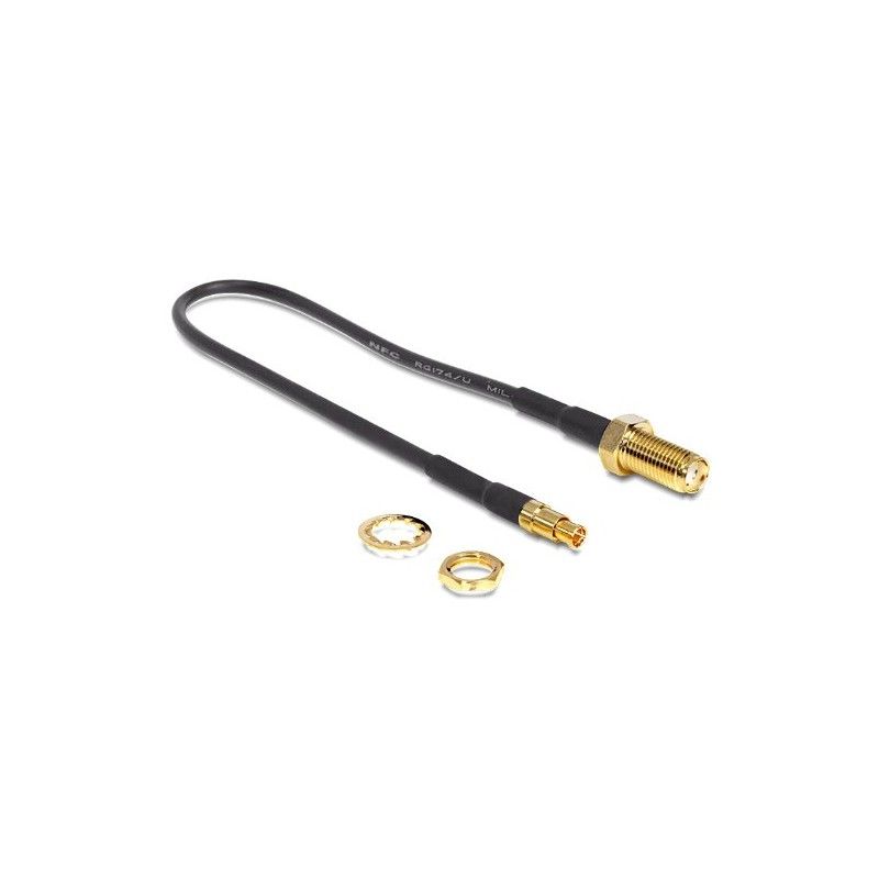 Delock RF Cable - TS-9 Male to SMA Female - 20cm - Black