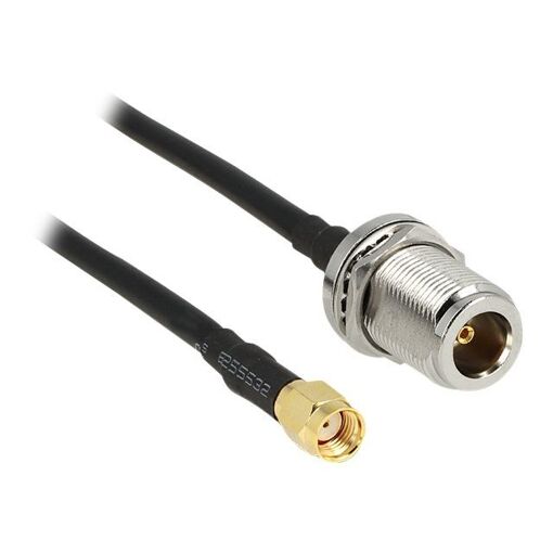 Delock Antenna Cable - RP-SMA Female to N Female Connector - 1.5m - Black