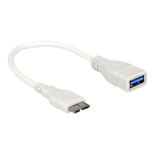 Delock Data Cable - USB Female to Micro-USB Type B Male - 20m - White