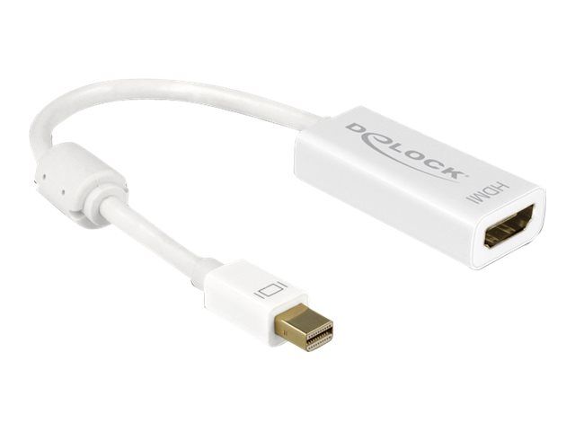 Adaptador de vídeo Delock - Mini DisplayPort macho a HDMI hembra - 20 cm - blanco - soporte 4K