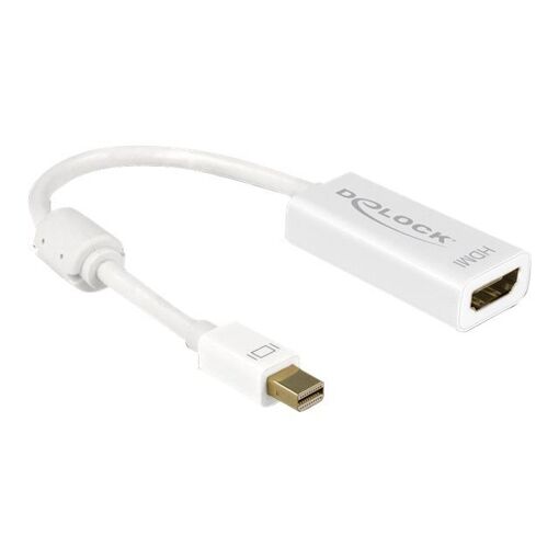 Adaptateur vidéo Delock - Mini DisplayPort mâle vers HDMI femelle - 20 cm - Blanc - compatible 4K