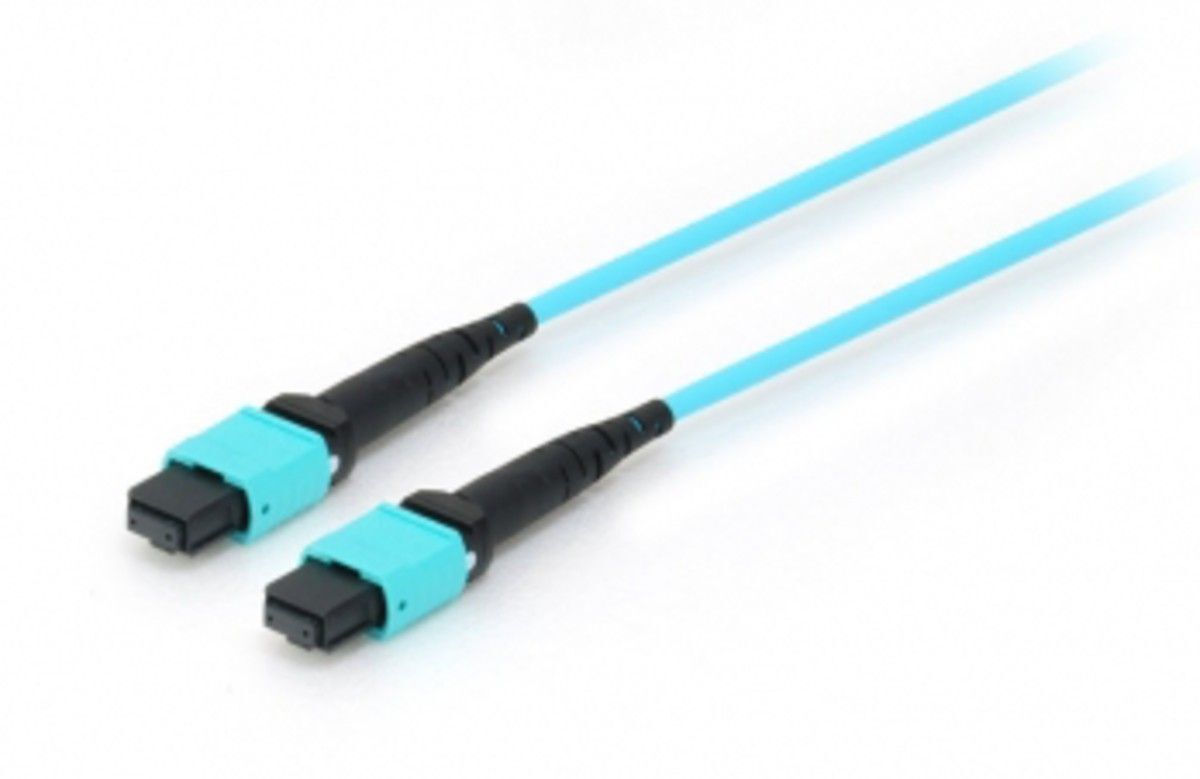 Digital Data Communications MTP Multimode Fiber Optic Cable - 15m, OM4, 50/125 Microns, Simplex, Turquoise
