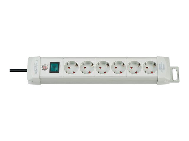 Brennenstuhl Premium-Line Circuit Breaker with 6 Output Connectors, 3m Cable, Light Grey