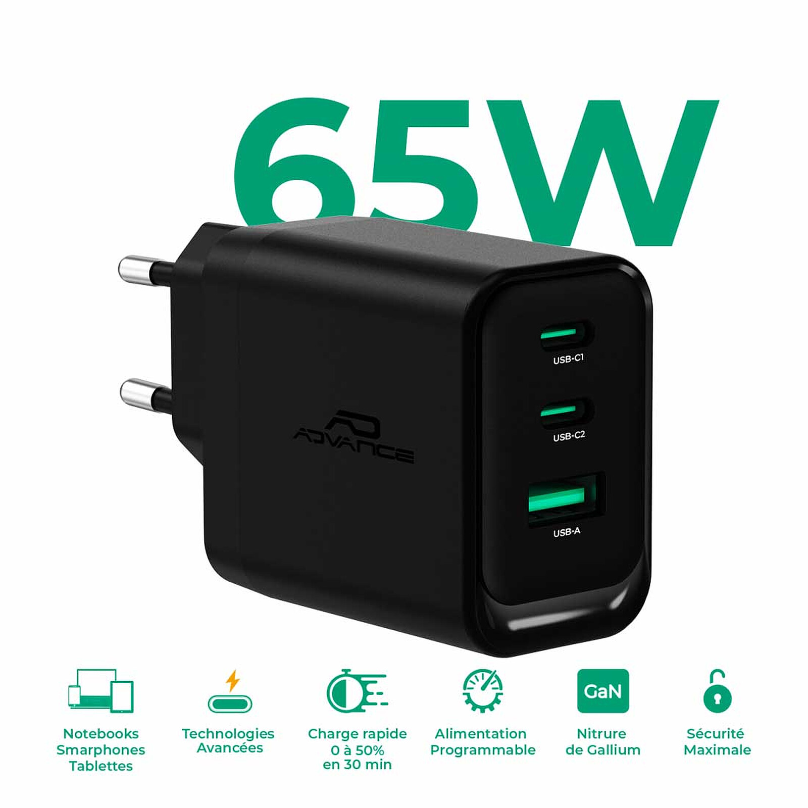Advance QuickFlex 65W Power Adapter