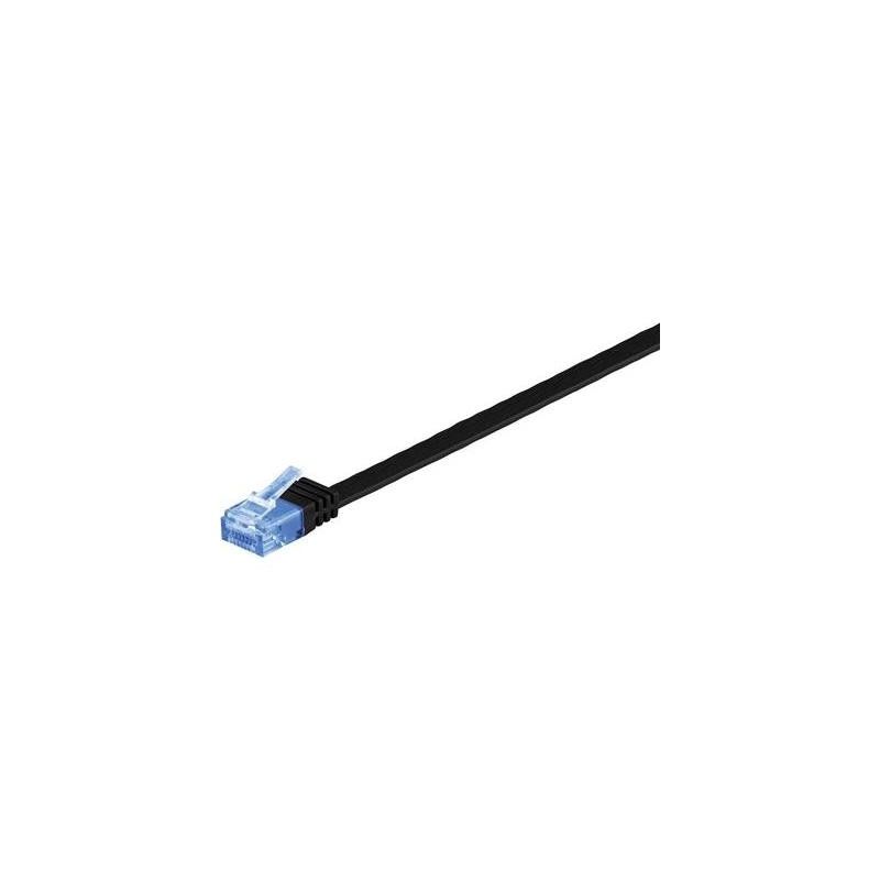 Wentronic Network Connection Cable - RJ-45 (M) to RJ-45 (M) - 7m - UTP - CAT 6a - Molded, Flat - Black