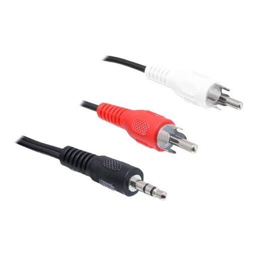 Delock Audio Cable - 3.5mm Stereo Male to RCA Male - 3m - Black