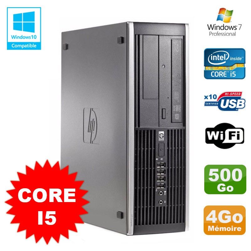 HP Compaq Elite 8100 SFF Desktop PC - Intel Core i5 650, 3.2GHz, 4GB RAM, 500GB HDD, DVD Burner, WiFi, Windows 7 Pro