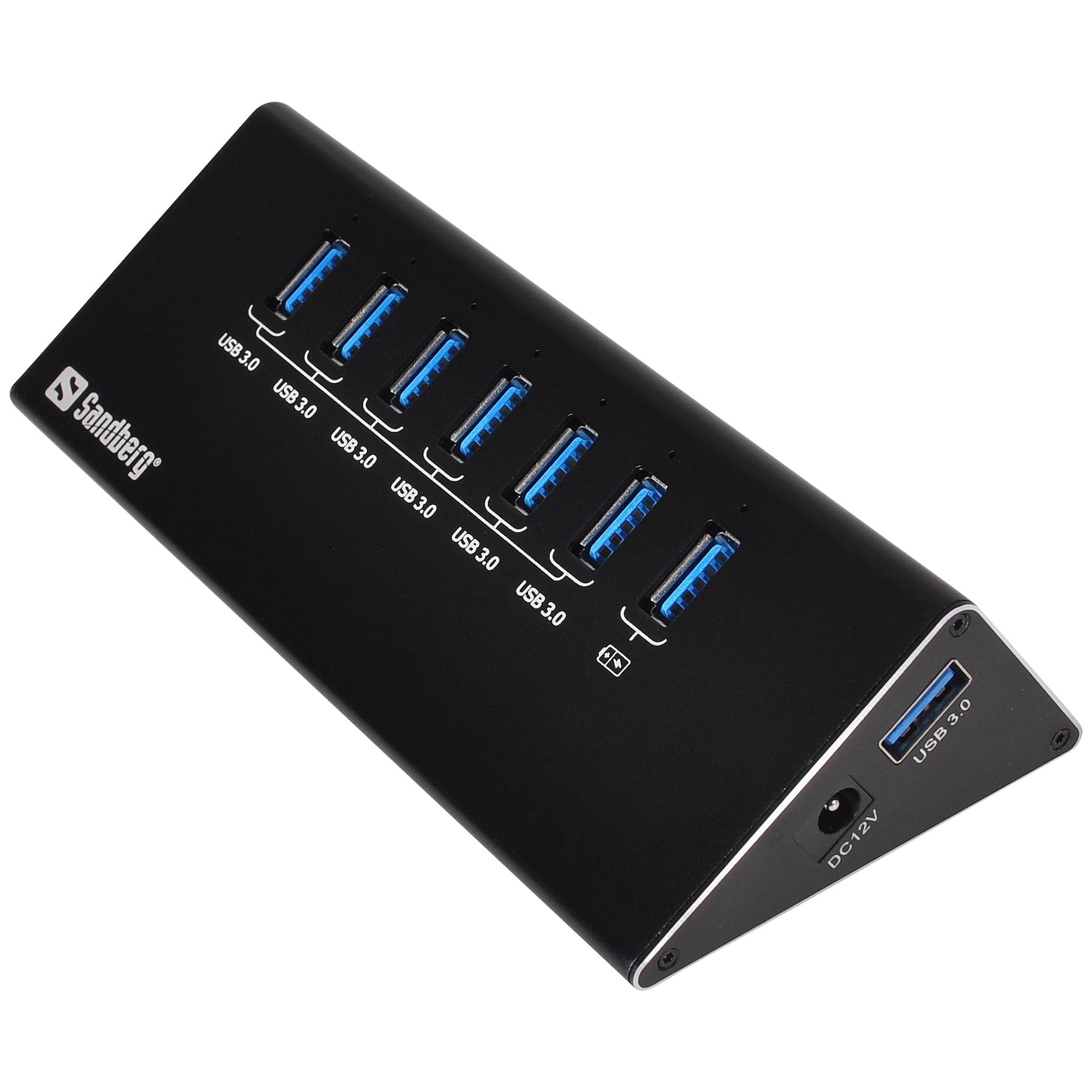 Hub USB 3.0 Sandberg (6+1 puertos)