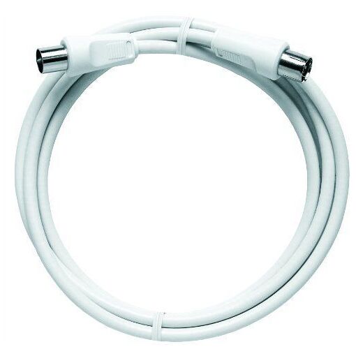 AXING Premium Line Antennas Cable - 1.5m, IEC Male to Female, Shielded, White