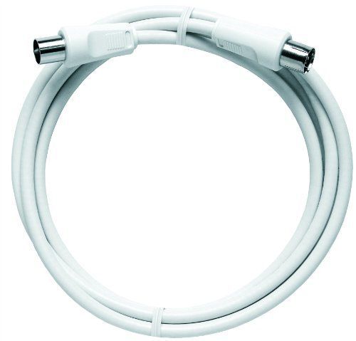 AXING Premium Line Antennas Cable - 1.5m, IEC Male to Female, Shielded, White