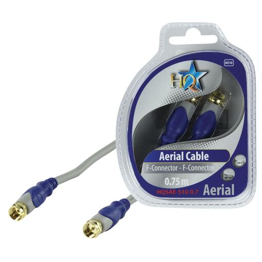 Cable de antena Nedis HQ Estándar - 75 cm, conector F (M) macho