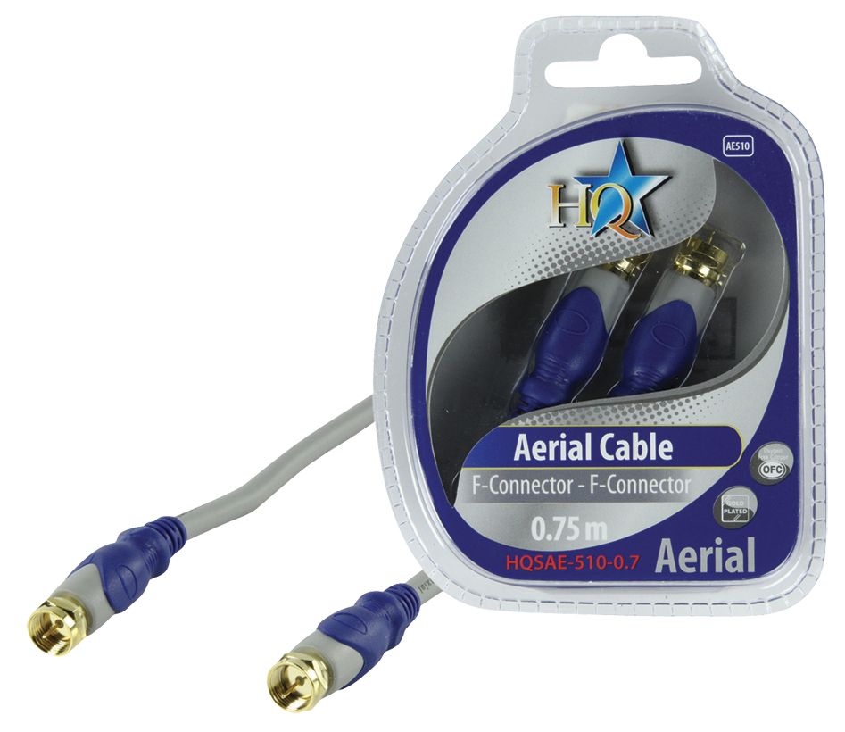 Nedis HQ Standard Coaxial Antenna Cable - 75cm, F (M) Connector