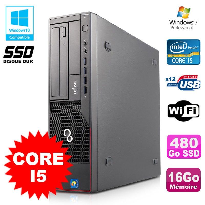 Fujitsu Esprimo E700 E90+ Core i5 Laptop - 16GB RAM, 480GB SSD, Windows 7 Pro