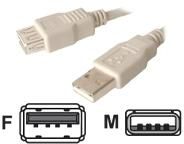 Dexlan USB Cable Extension - 3m - Beige