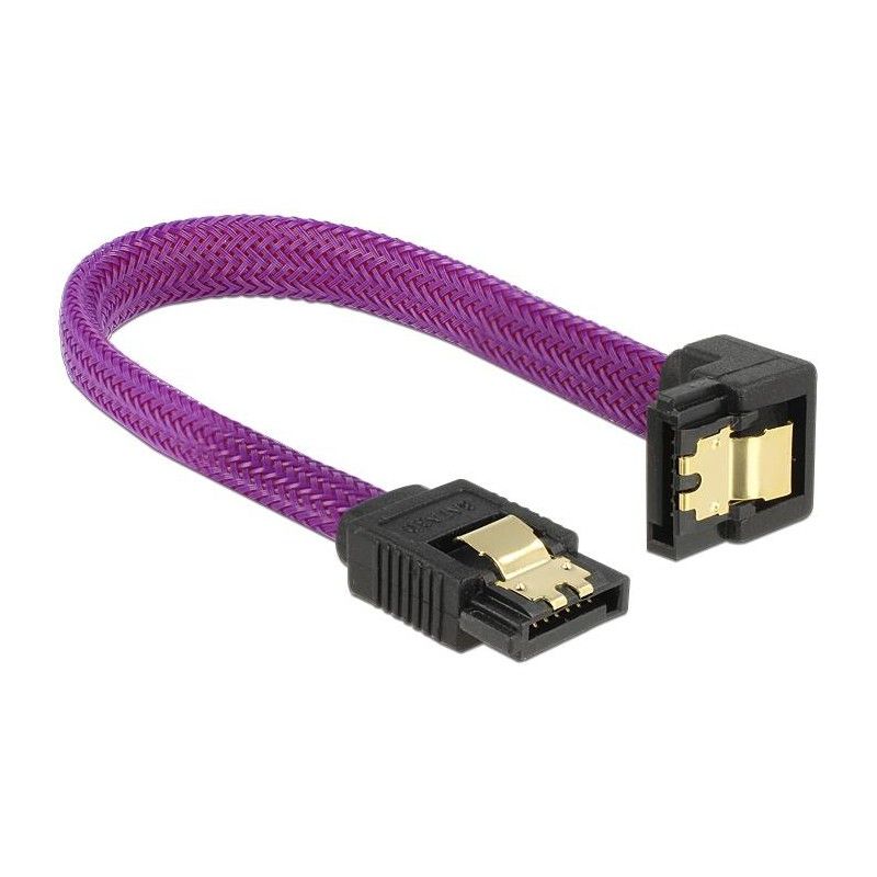 Cable SATA Delock Premium - 10 cm, Bloqueado, Conector de 90°