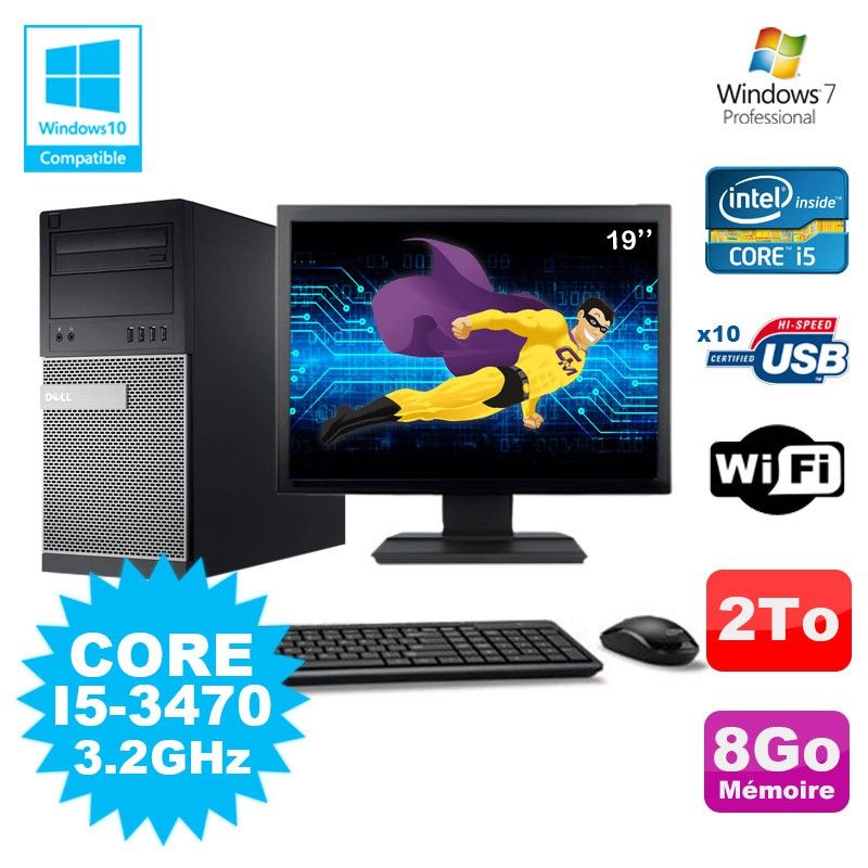 Dell Optiplex 790 Desktop PC - Intel Core i5, 8GB RAM, 2TB HDD, DVD, WiFi, Windows 7