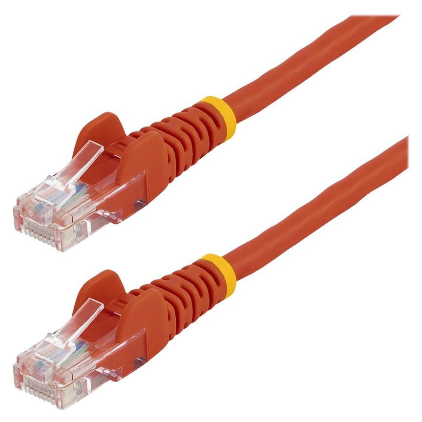 StarTech Red Ethernet Cable - 50cm, UTP Cat5e, RJ45 Hook-Free Patch Cord