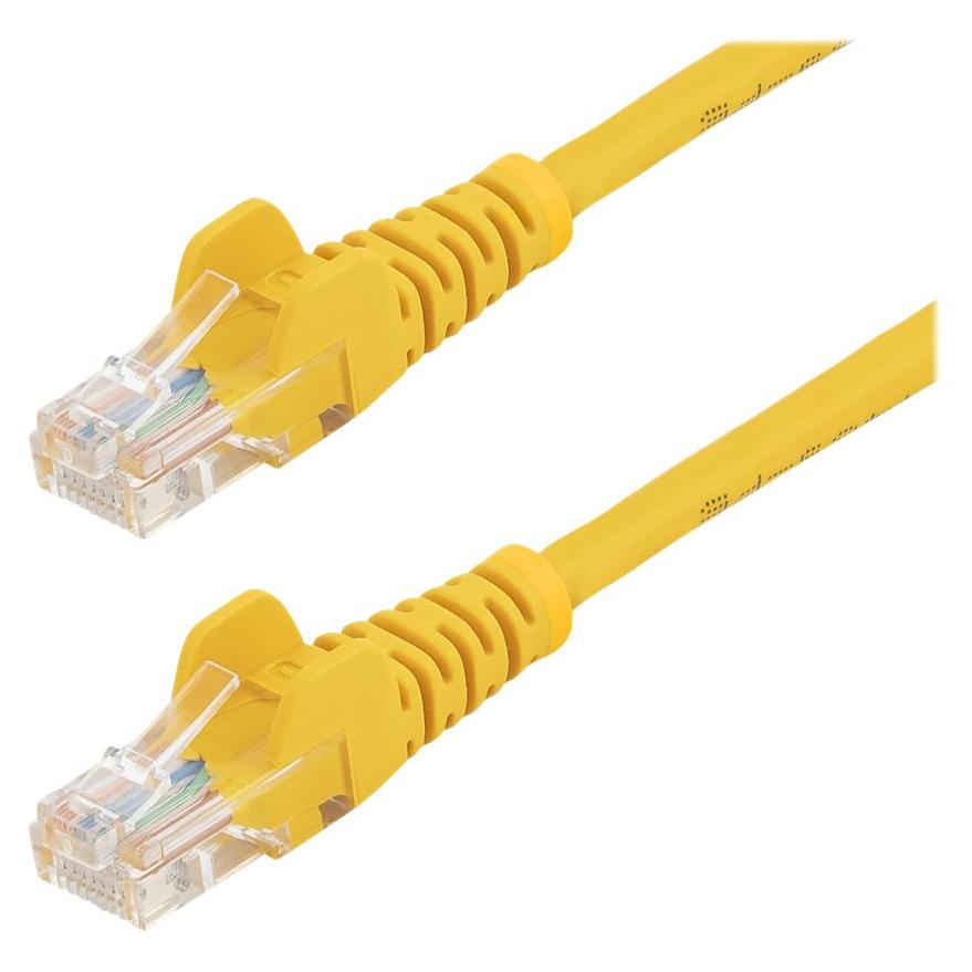 StarTech Network Cable - 50cm, Yellow UTP Cat5e Hookless Patch Cord