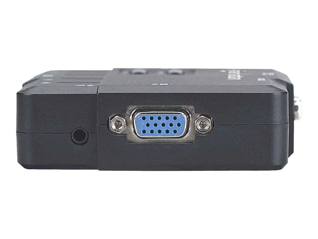 IC Intracom Manhattan KVM Switch 2-Port, USB-A, Audio, Black, Lifetime Warranty