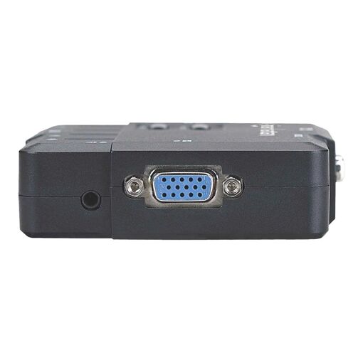 Conmutador KVM Manhattan de IC Intracom, 2 puertos, USB-A, Audio, Negro, Garantía de por vida