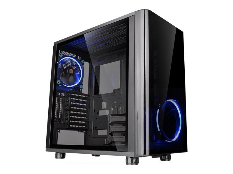 Thermaltake View 31 TG - ATX Mid-Tower Case - Tempered Glass Side Panel - No Power Supply (PS/2) - Black - USB/Audio