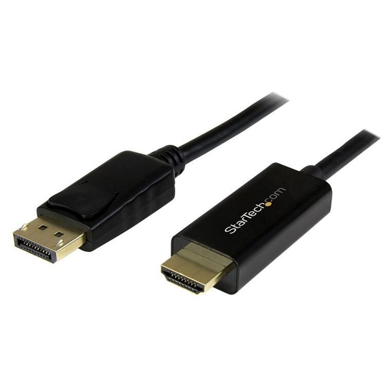 Startech Câble adaptateur DisplayPort vers HDMI de 5 m - Convertisseur DP vers HDMI avec câble intégré - M/M - Ultra HD 4K - Noir - Câble adaptateur - DisplayPort mâle pour HDMI mâle - 5 m - support 4K