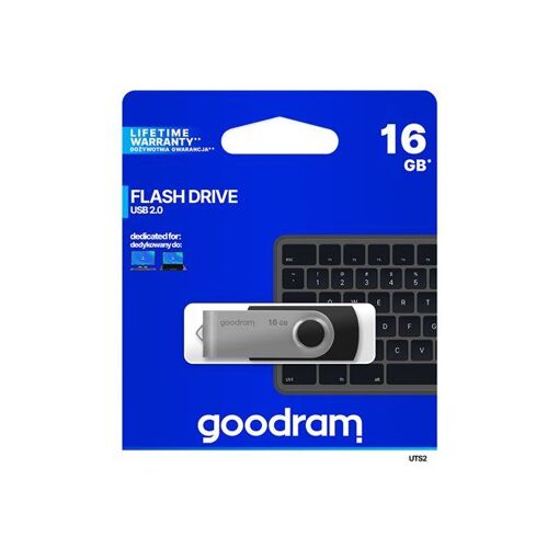 Wilk Elektronik GOODRAM UTS2 USB 2.0 Flash Drive - 16GB - Black