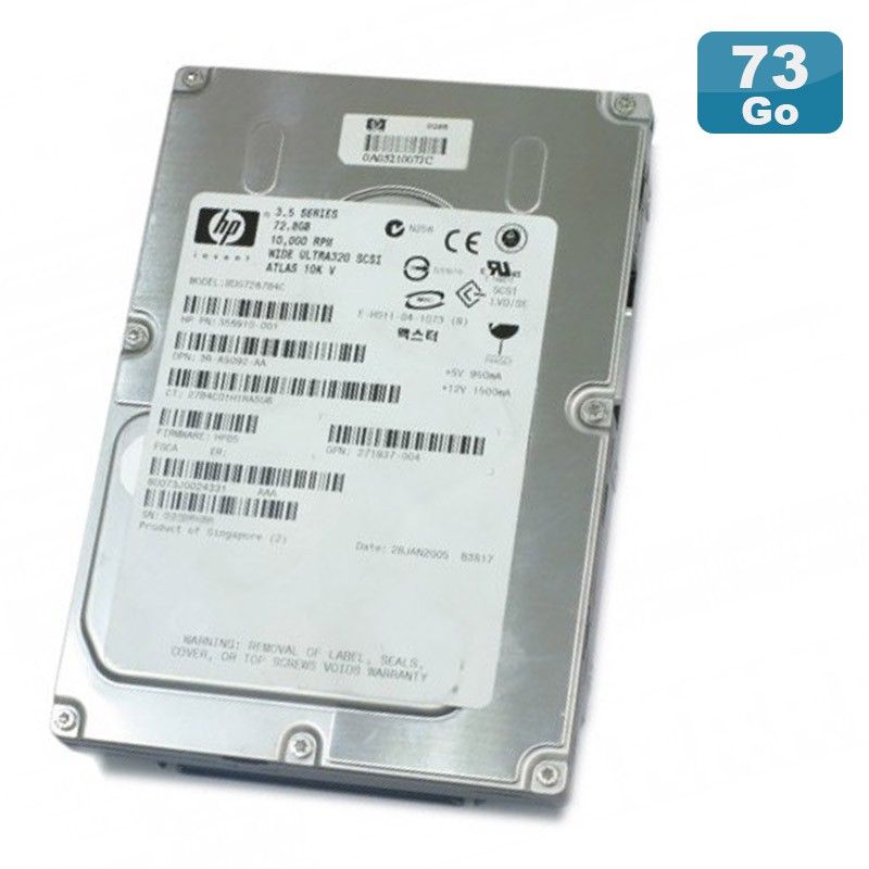 HP 72.8GB Ultra320 SCSI Hard Drive 3.5" 80-Pin 10,000 RPM