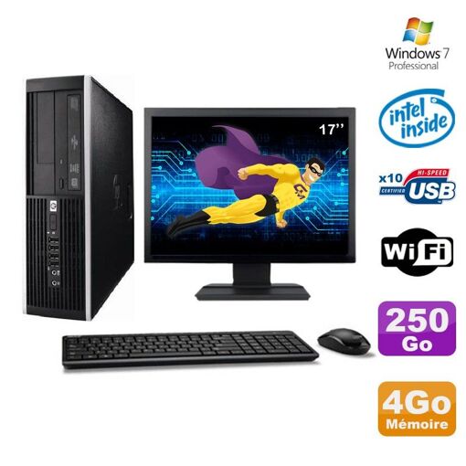 PC de escritorio HP Elite 6000 Pro SFF - Procesador Intel E5400 2.7 GHz, 4GB de RAM, 250GB HDD, WiFi, Windows 7 Profesional