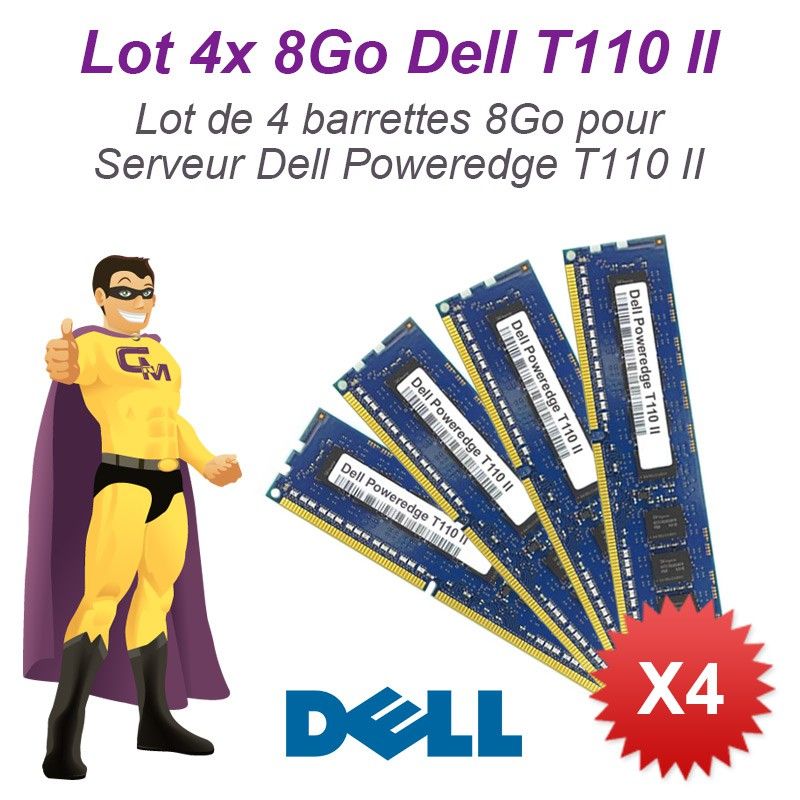 Dell T110 II Server RAM Kit (4x 8GB DDR3 ECC 240-Pin DIMM)