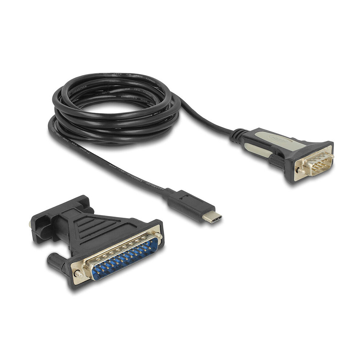 Delock Adaptateur USB Type-C vers Série RS-232 DB9 / DB25