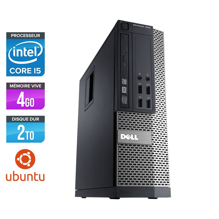 Dell Optiplex 790 SFF - Intel Core i5-2400 / 3.10 GHz - 4GB RAM - 2TB HDD - DVD - Gigabit Ethernet - Ubuntu/Linux