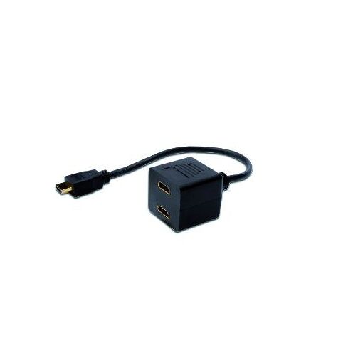Assmann HDMI Splitter - 20cm Shielded Black Cable