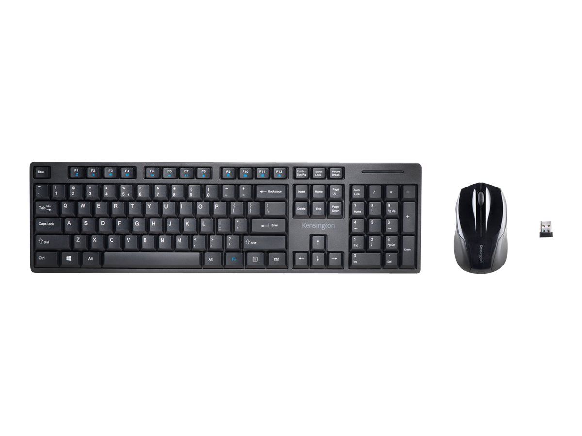 Kensington Pro Fit Low-Profile Wireless Desktop Set - German Black
