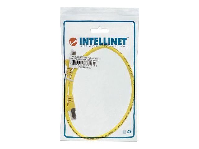Intellinet Network Patch Cable, Cat6, 0.5m, Yellow, Copper, S/FTP, LSOH / LSZH, PVC, RJ45, Gold Plated Contacts, Snagless, Booted, Lifetime Warranty, Polybag - Cordon de raccordement - RJ-45 (M) pour RJ-45 (M) - SFTP, PiMF - CAT 6 - sans...