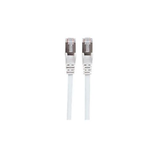 IC Intracom Network Patch Cable, Cat6, 1m, White, Copper, S/FTP, LSOH/LSZH, PVC, RJ45, Gold Plated Contacts, Snagless, Booted, Lifetime Warranty