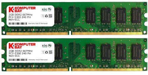 Komputerbay 2x2GB DDR2 RAM Kit (667MHz, PC2-5300, 240-pin DIMM)