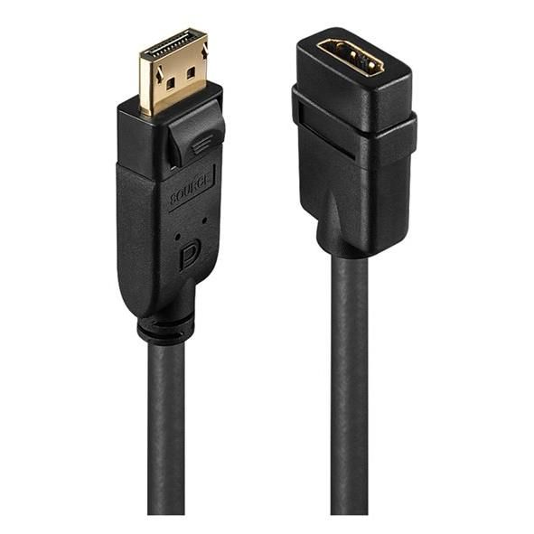 Adaptador de vídeo Lindy - DisplayPort macho a HDMI hembra - 0,15 m - Negro