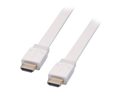 Cable HDMI Lindy Premium - 3 m, blindado, blanco, plano